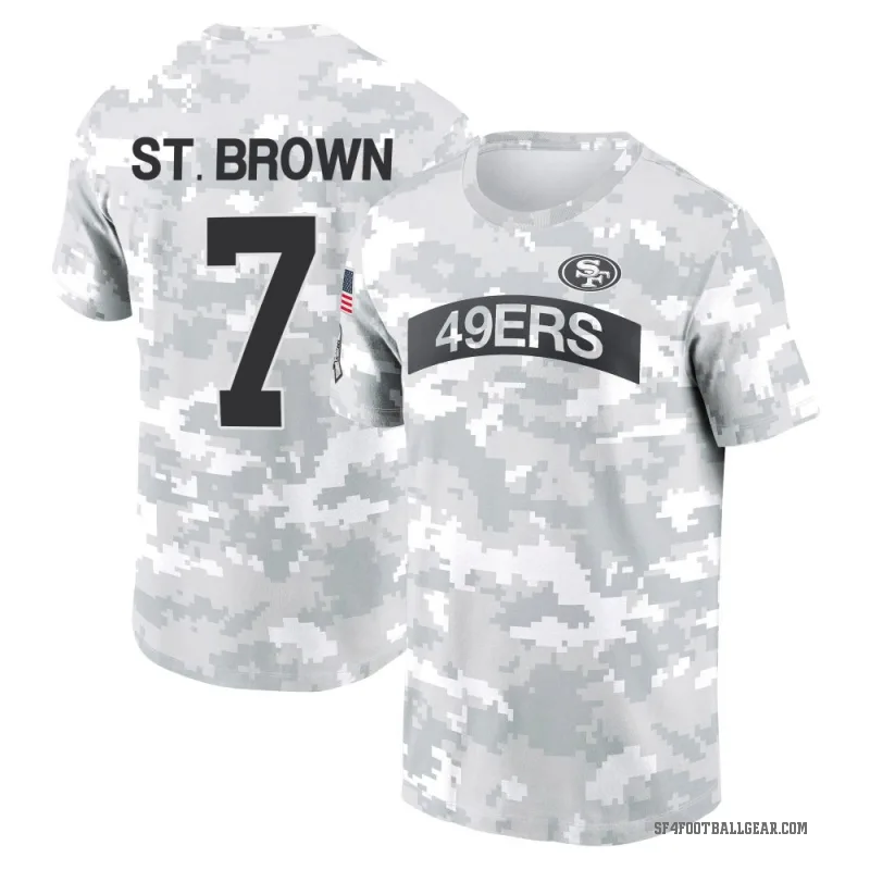 Equanimeous St. Brown Youth Brown San Francisco 49ers Arctic Camo 2024 Salute to Service Performance T-Shirt