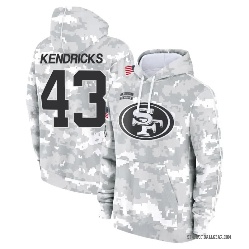Eric Kendricks Youth Camo San Francisco 49ers Arctic 2024 Salute to Service Club Fleece Pullover Hoodie