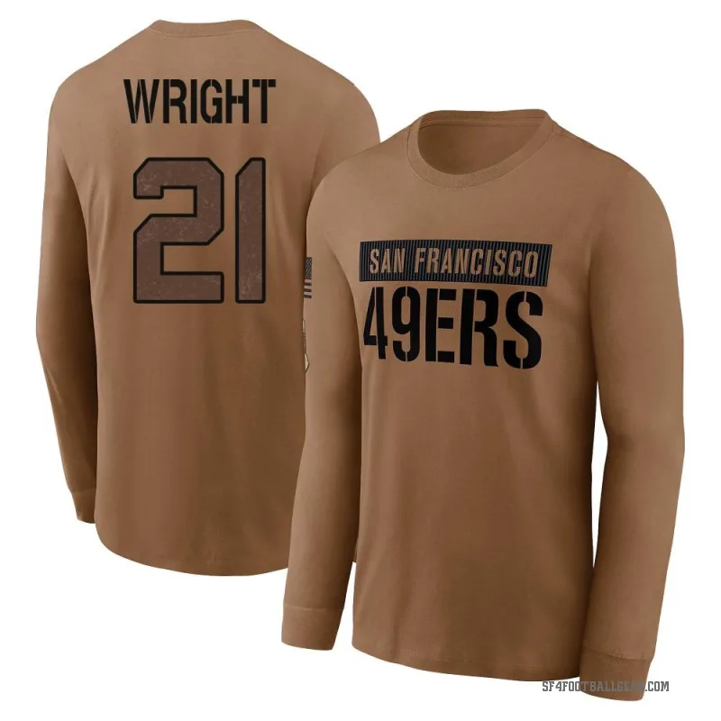 Eric Wright Men's Brown San Francisco 49ers 2023 Salute To Service Long Sleeve T-Shirt