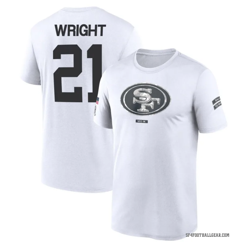 Eric Wright Men's White San Francisco 49ers 2024 Salute to Service Performance T-Shirt