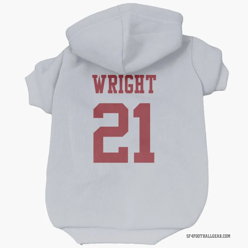 Eric Wright  White San Francisco 49ers  Cat & Dog Pet Hoodie