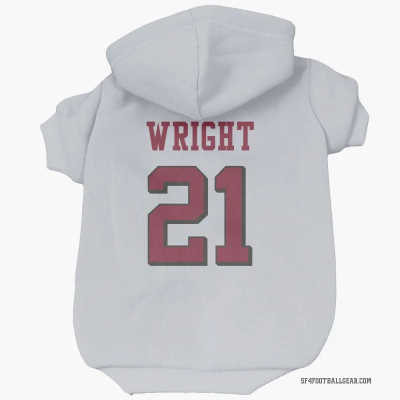 Eric Wright  White San Francisco 49ers  Rush Cat & Dog Pet Hoodie