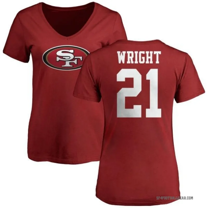 Eric Wright Women's Red San Francisco 49ers Logo Slim Fit T-Shirt -