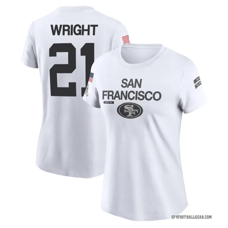 Eric Wright Women's White San Francisco 49ers 2024 Salute to Service Performance T-Shirt