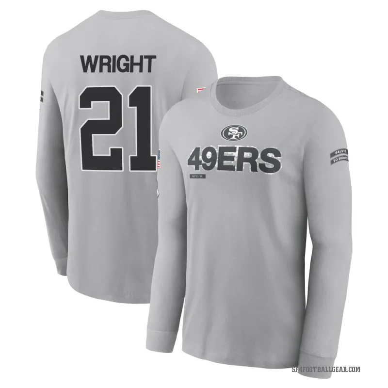 Eric Wright Youth Gray San Francisco 49ers 2024 Salute to Service Long Sleeve T-Shirt