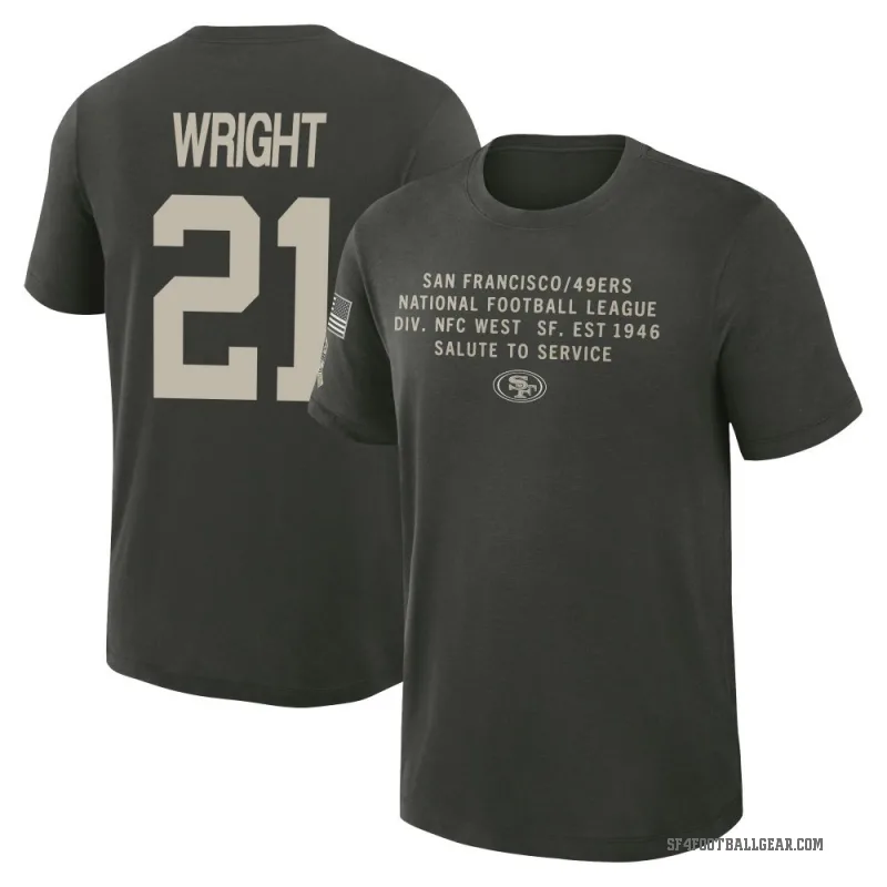 Eric Wright Youth Green San Francisco 49ers Dark/ 2025 Salute to Service Sideline Slub T-Shirt