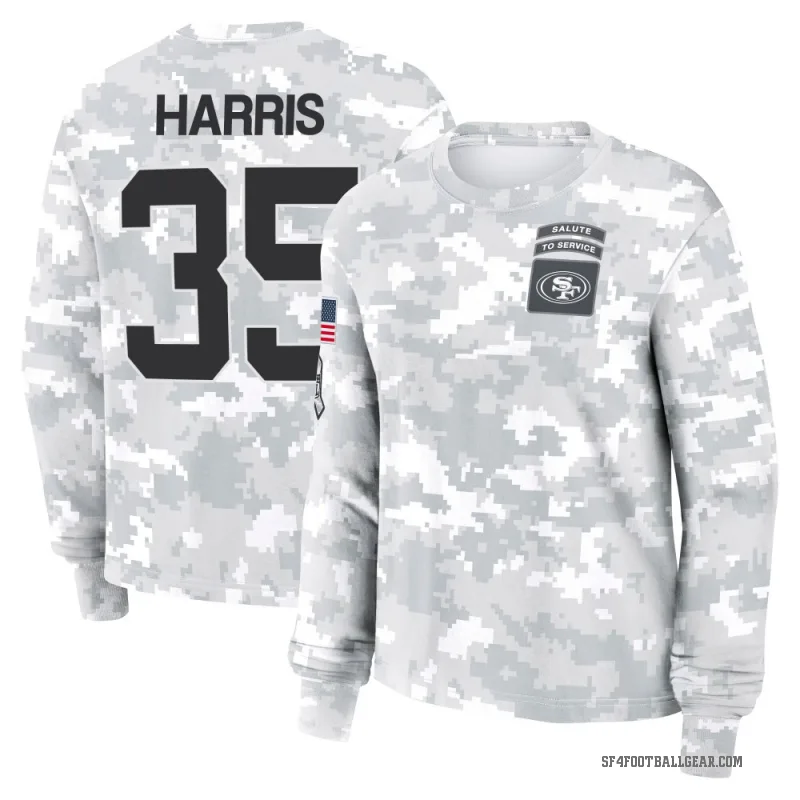 Erik Harris Women's Camo San Francisco 49ers Arctic 2024 Salute to Service Long Sleeve T-Shirt