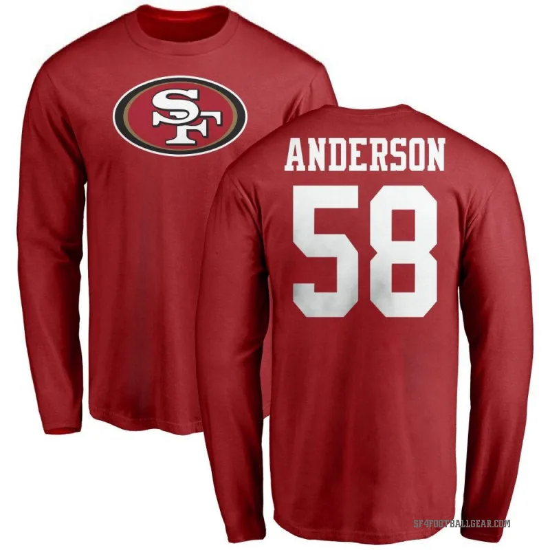 Evan Anderson Men's Red San Francisco 49ers Logo Long Sleeve T-Shirt -