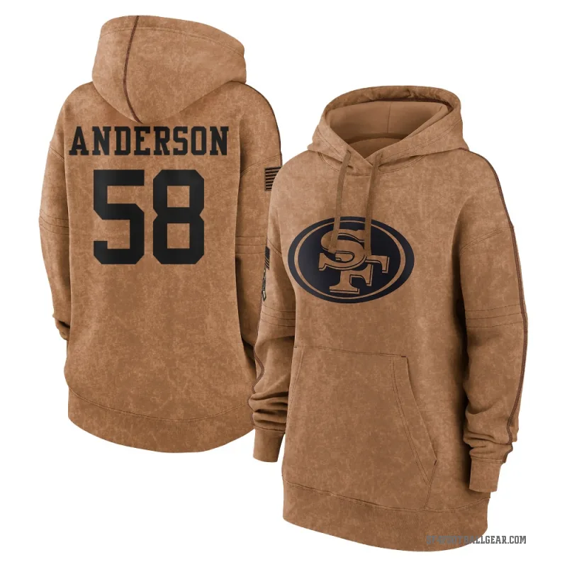 Evan Anderson Women's Brown San Francisco 49ers 2023 Salute To Service Pullover Hoodie
