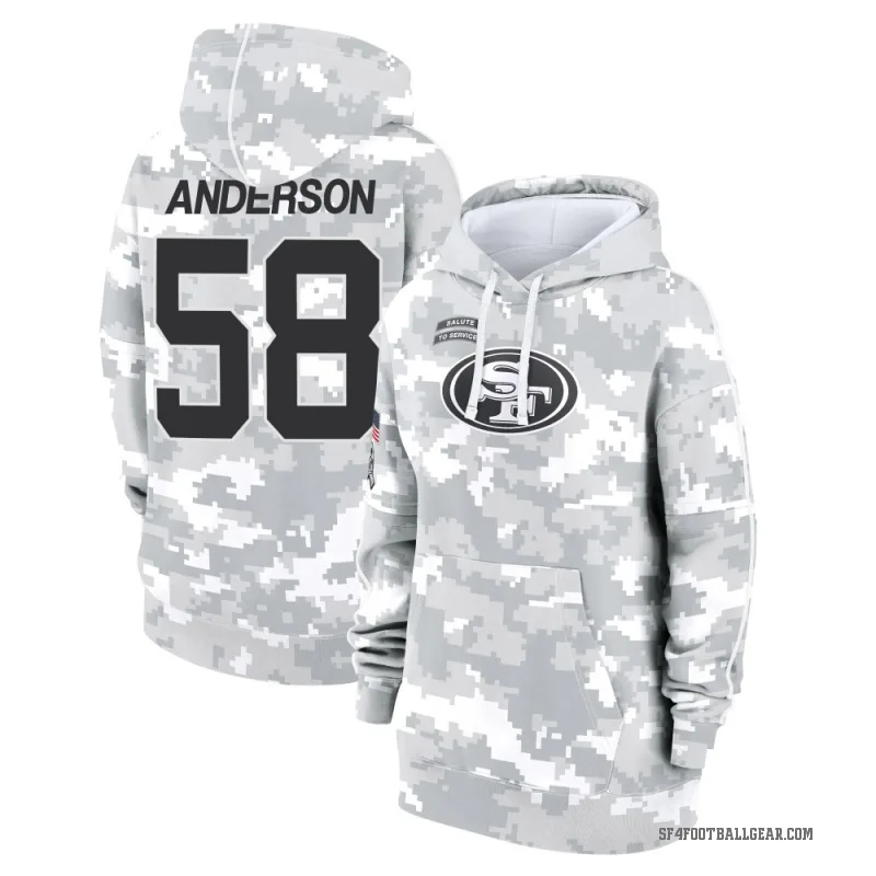 Evan Anderson Women's Camo San Francisco 49ers Arctic 2024 Salute to Service Club Fleece Pullover Hoodie