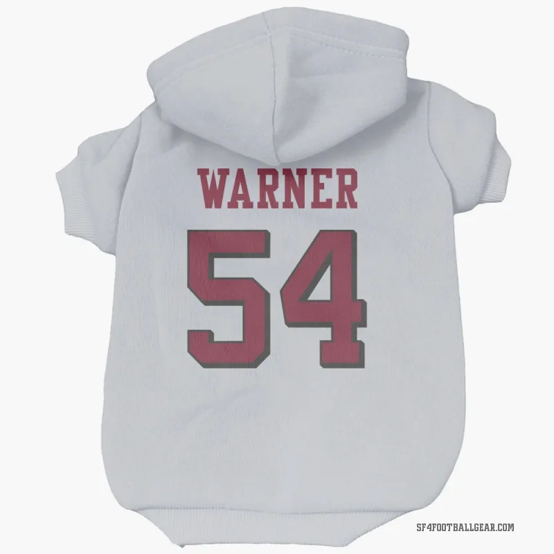 Fred Warner  White San Francisco 49ers  Rush Cat & Dog Pet Hoodie