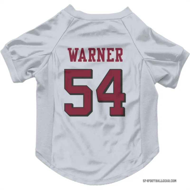Fred Warner  White San Francisco 49ers  Rush Cat & Dog Pet Jersey