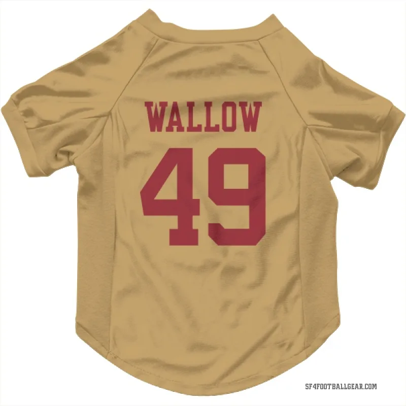 Garret Wallow  Gold San Francisco 49ers  Cat & Dog Pet Jersey