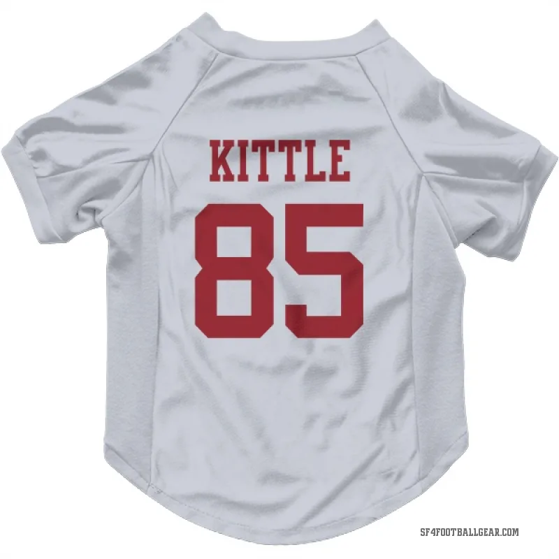 George Kittle  White San Francisco 49ers  Cat & Dog Pet Jersey