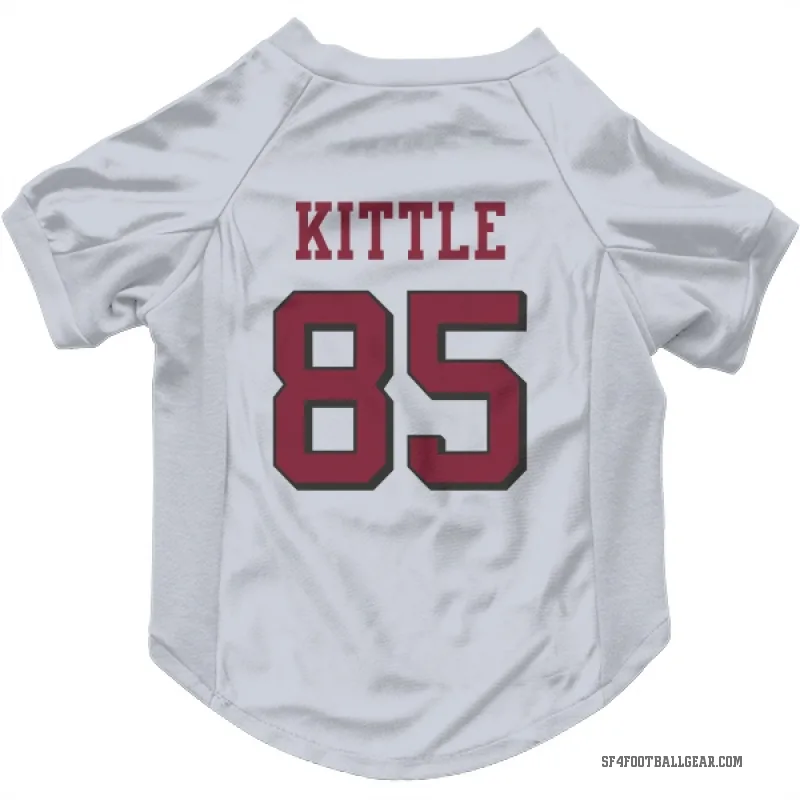 George Kittle  White San Francisco 49ers  Rush Cat & Dog Pet Jersey