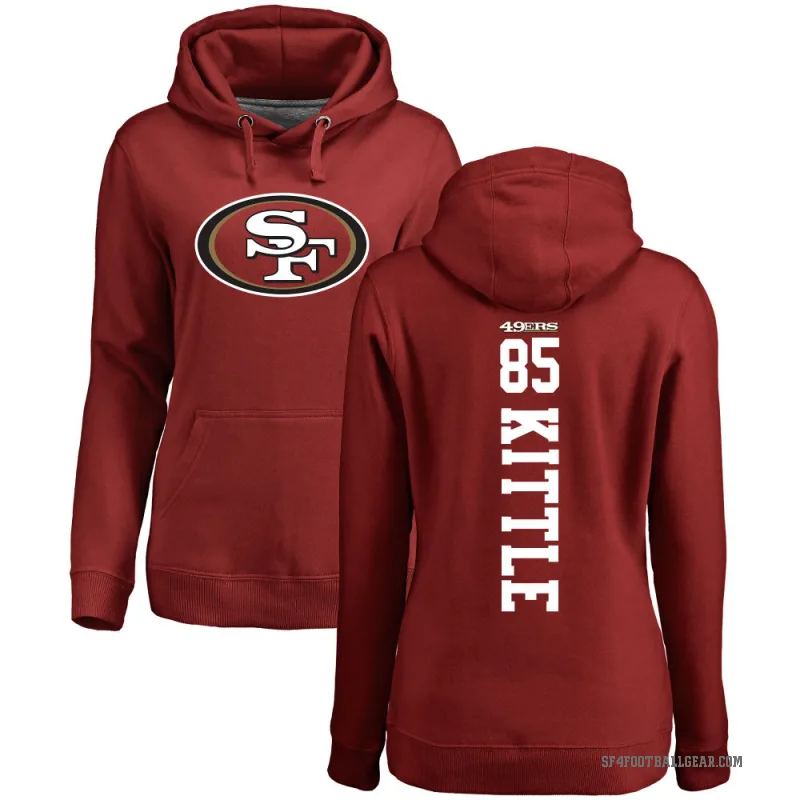 George Kittle Women's Red San Francisco 49ers Pro Line Backer Pullover Hoodie