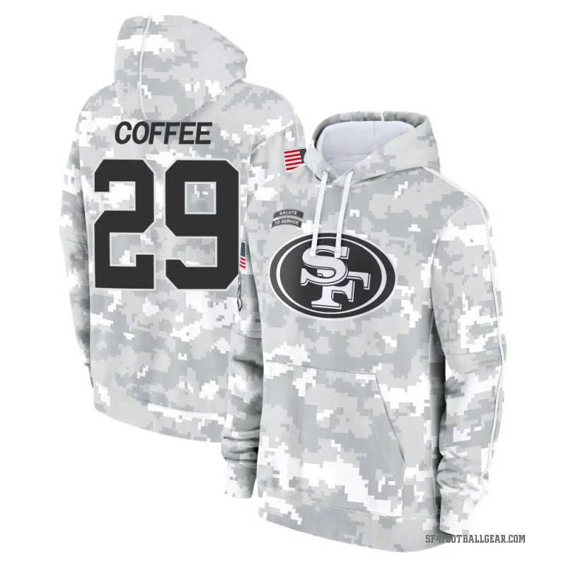 Glen Coffee Men's Coffee San Francisco 49ers Arctic Camo 2024 Salute to Service Club Fleece Pullover Hoodie