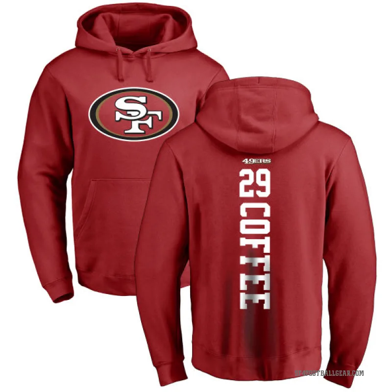 Glen Coffee Men's Coffee San Francisco 49ers Pro Line Red Backer Pullover Hoodie