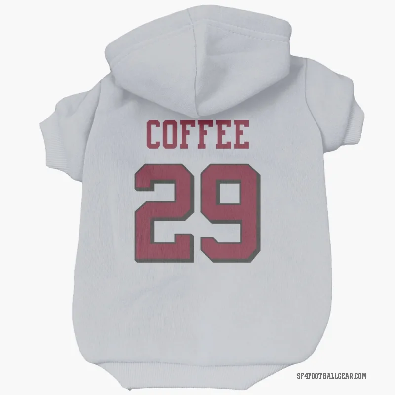 Glen Coffee  White San Francisco 49ers  Rush Cat & Dog Pet Hoodie