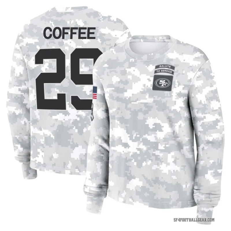 Glen Coffee Women's Coffee San Francisco 49ers Arctic Camo 2024 Salute to Service Long Sleeve T-Shirt