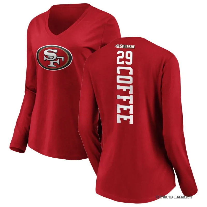 Glen Coffee Women's Coffee San Francisco 49ers Backer Slim Fit Long Sleeve T-Shirt - Red
