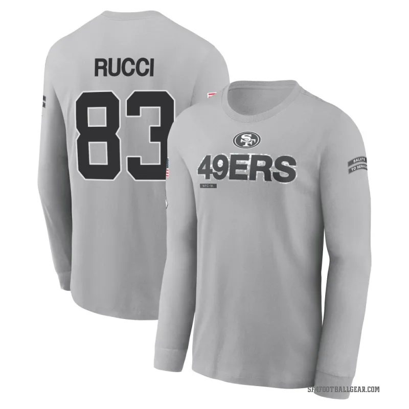 Hayden Rucci Men's Gray San Francisco 49ers 2024 Salute to Service Long Sleeve T-Shirt