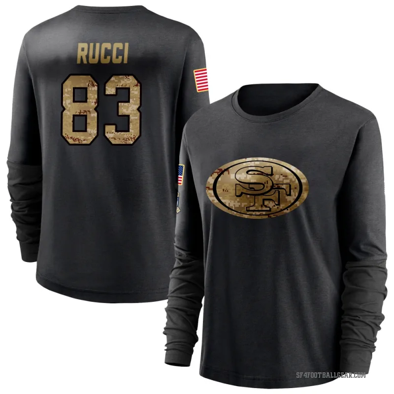 Hayden Rucci Women's Black San Francisco 49ers 2020 Salute To Service Sideline Performance Long Sleeve T-Shirt