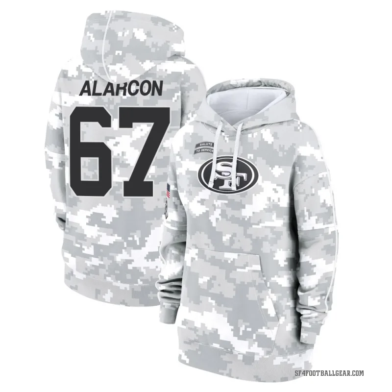 Isaac Alarcon Women's Camo San Francisco 49ers Arctic 2024 Salute to Service Club Fleece Pullover Hoodie