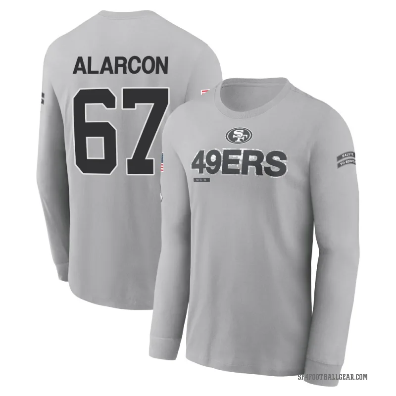 Isaac Alarcon Youth Gray San Francisco 49ers 2024 Salute to Service Long Sleeve T-Shirt