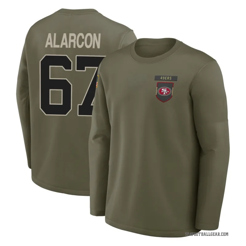 Isaac Alarcon Youth Olive San Francisco 49ers 2025 Salute to Service Sideline Coaches Long Sleeve T-Shirt