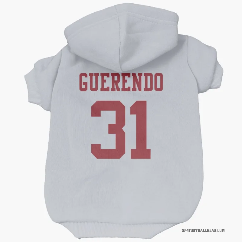 Isaac Guerendo  White San Francisco 49ers  Cat & Dog Pet Hoodie