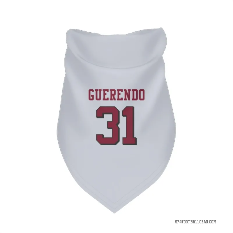 Isaac Guerendo  White San Francisco 49ers  Rush Cat & Dog Pet Bandana