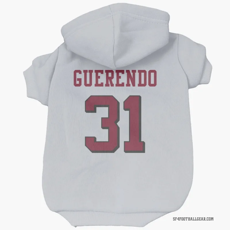 Isaac Guerendo  White San Francisco 49ers  Rush Cat & Dog Pet Hoodie