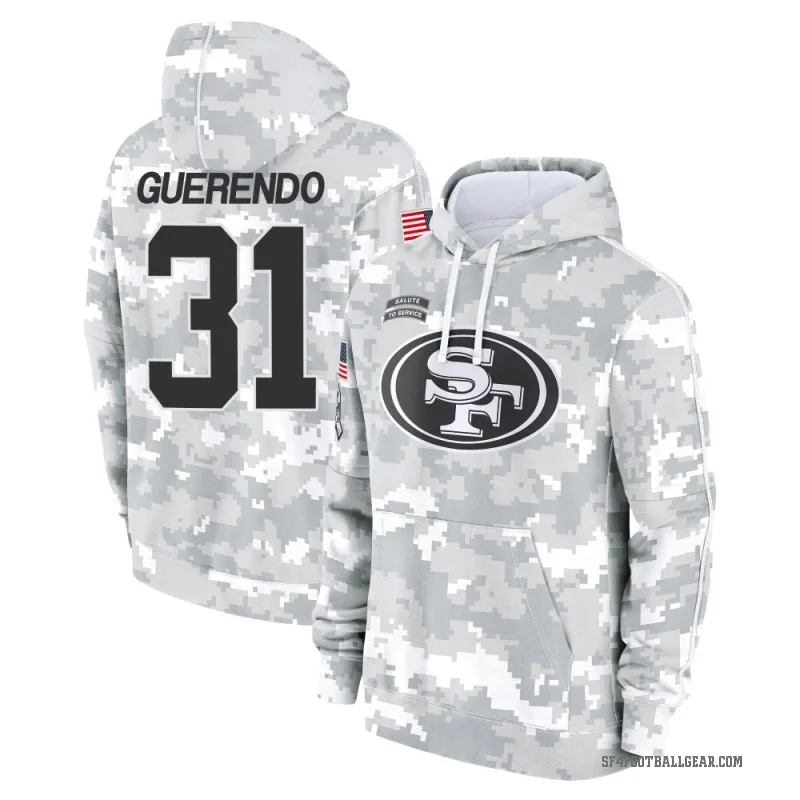Isaac Guerendo Youth Camo San Francisco 49ers Arctic 2024 Salute to Service Club Fleece Pullover Hoodie