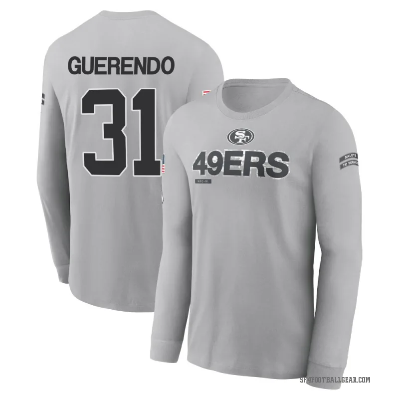 Isaac Guerendo Youth Gray San Francisco 49ers 2024 Salute to Service Long Sleeve T-Shirt