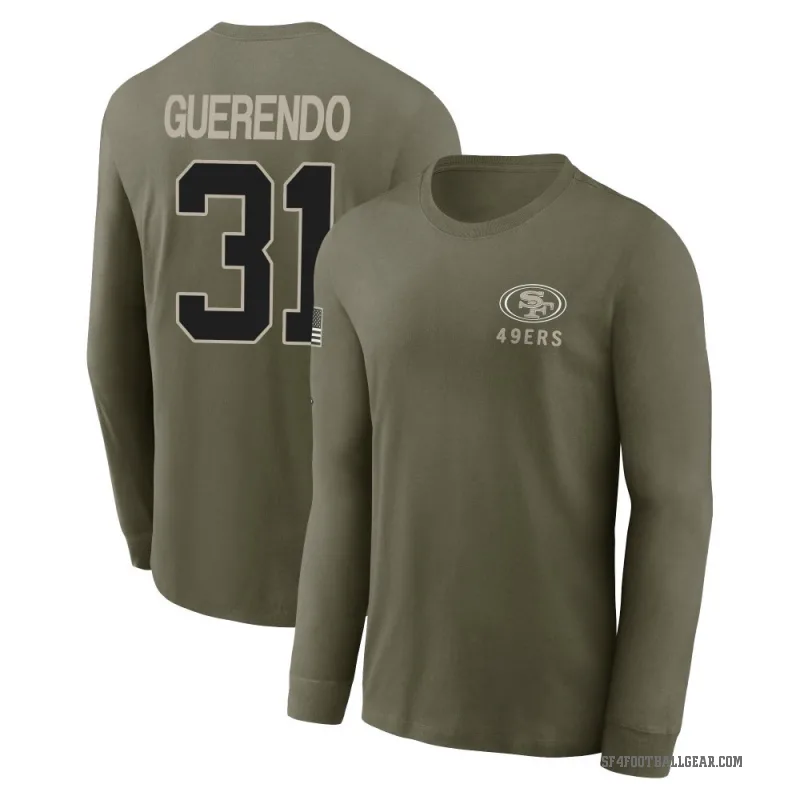 Isaac Guerendo Youth Olive San Francisco 49ers 2025 Salute to Service Sideline Long Sleeve T-Shirt