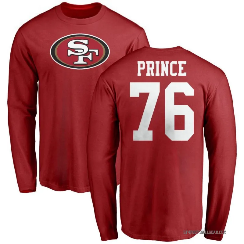 Isaiah Prince Men's Red San Francisco 49ers Logo Long Sleeve T-Shirt -