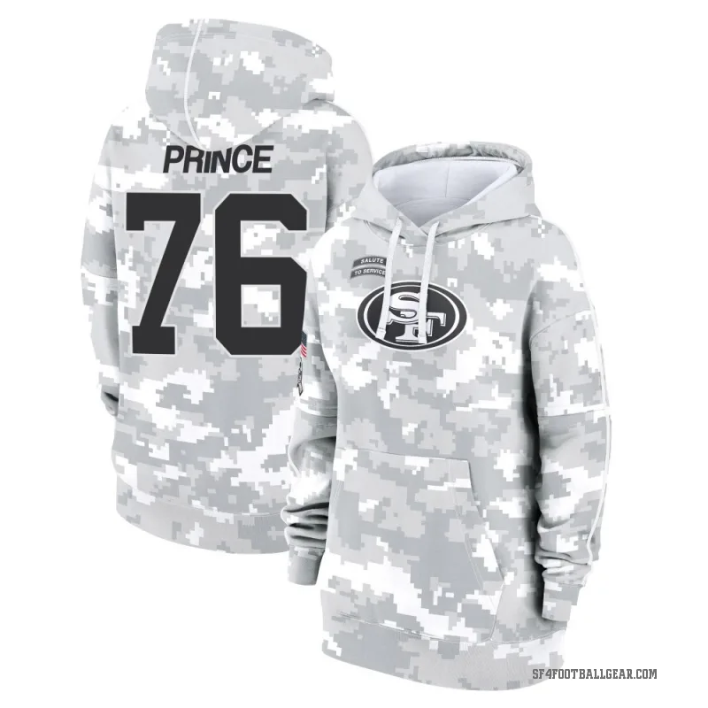 Isaiah Prince Women's Camo San Francisco 49ers Arctic 2024 Salute to Service Club Fleece Pullover Hoodie
