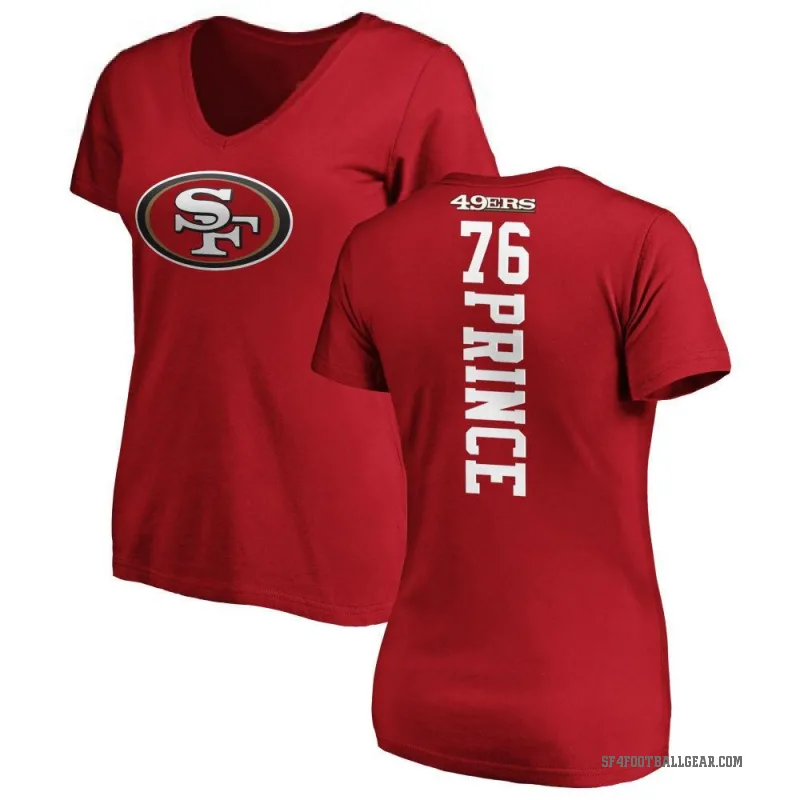 Isaiah Prince Women's Red San Francisco 49ers Backer Slim Fit T-Shirt -