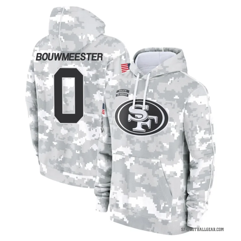Jack Bouwmeester Men's Camo San Francisco 49ers Arctic 2024 Salute to Service Club Fleece Pullover Hoodie