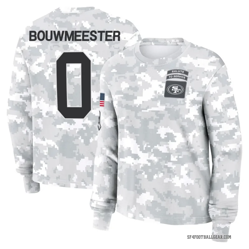 Jack Bouwmeester Women's Camo San Francisco 49ers Arctic 2024 Salute to Service Long Sleeve T-Shirt