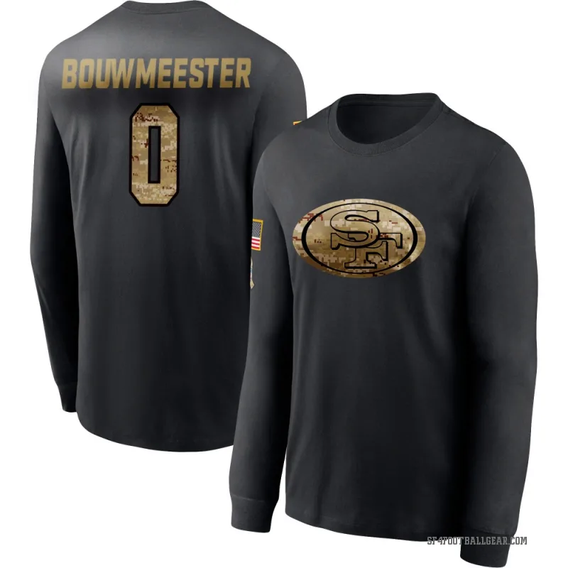 Jack Bouwmeester Youth Black San Francisco 49ers 2020 Salute To Service Sideline Performance Long Sleeve T-Shirt