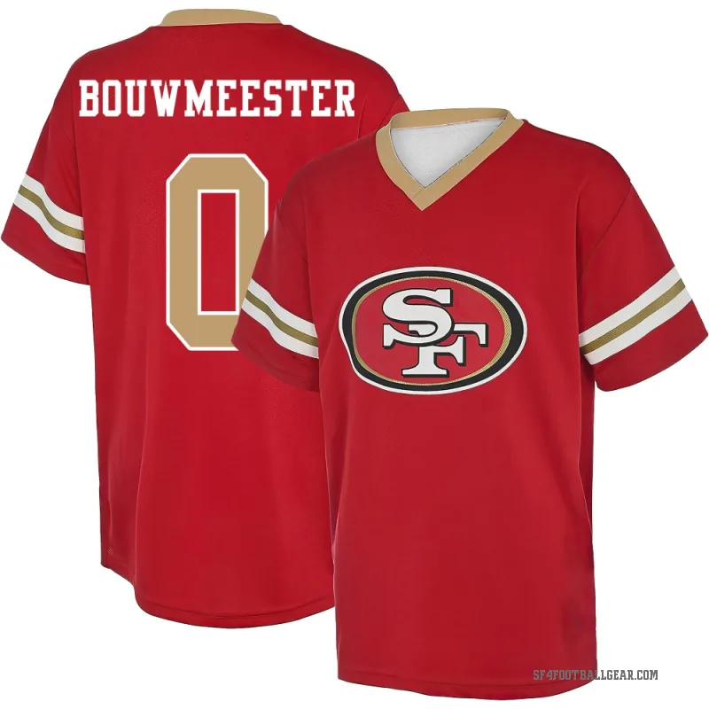 Jack Bouwmeester Youth Red San Francisco 49ers Game Day V-Neck T-Shirt