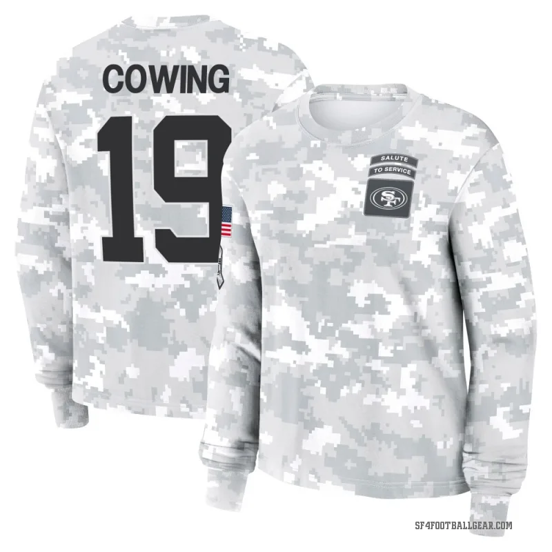 Jacob Cowing Women's Camo San Francisco 49ers Arctic 2024 Salute to Service Long Sleeve T-Shirt