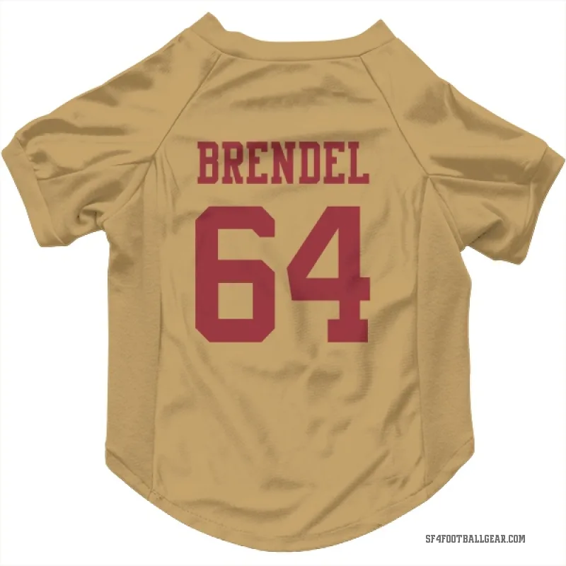 Jake Brendel  Gold San Francisco 49ers  Cat & Dog Pet Jersey