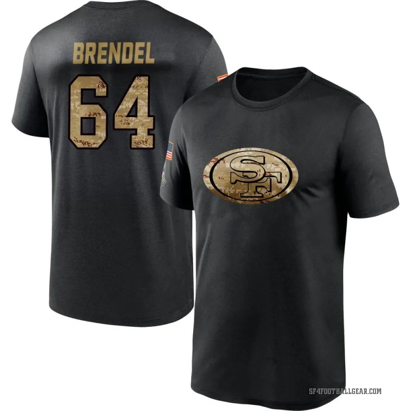 Jake Brendel Men's Black San Francisco 49ers 2020 Salute To Service Performance T-Shirt