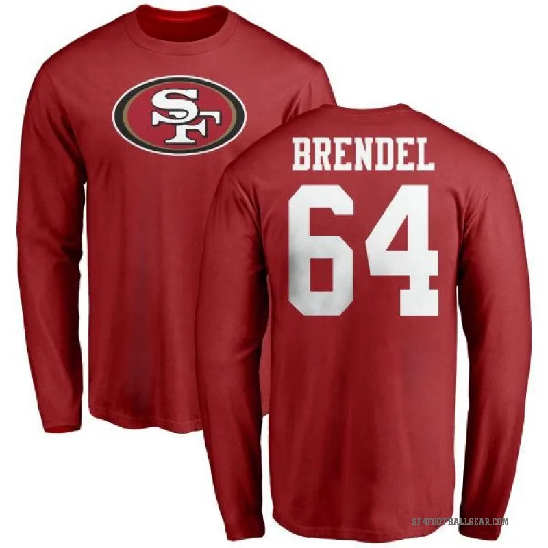 Jake Brendel Men's Red San Francisco 49ers Logo Long Sleeve T-Shirt -