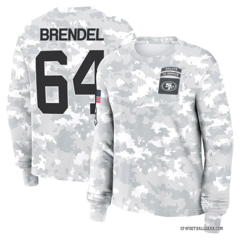 Jake Brendel Women's Camo San Francisco 49ers Arctic 2024 Salute to Service Long Sleeve T-Shirt