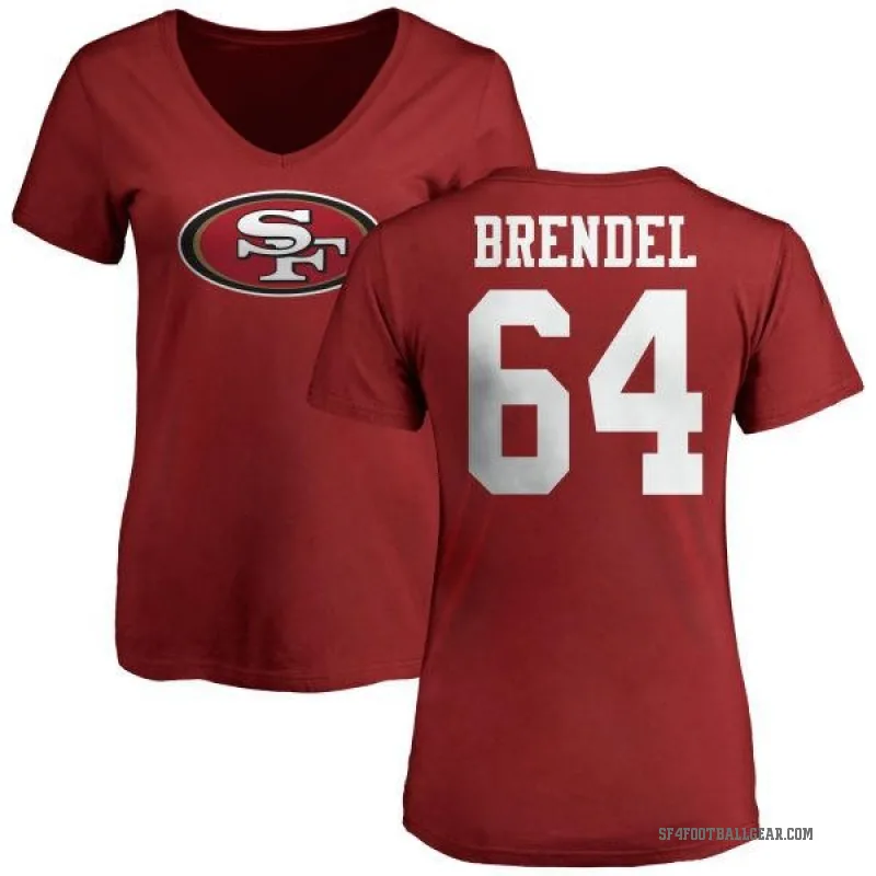 Jake Brendel Women's Red San Francisco 49ers Logo Slim Fit T-Shirt -