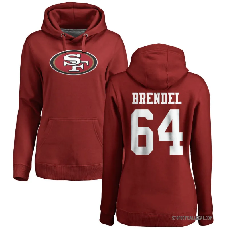 Jake Brendel Women's Red San Francisco 49ers Pro Line Logo Pullover Hoodie